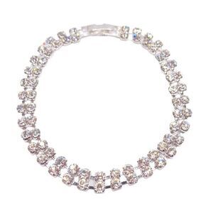 Elegant Silver Sparkle Rhinestone Delicate Wedding Tennis Bracelet